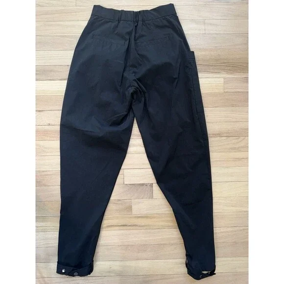 Gentle Herd Black Pocket Taper Cotton Blend Ankle Pants Women Small - Picture 2 of 9